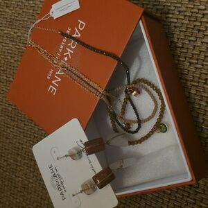 Park Lane Gold and Brown Earrings & Necklace Set